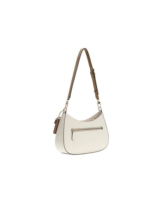 Guess White Beige Polyethylene Handbag