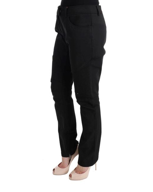 Ermanno Scervino Black Sleek Cotton Slim Fit Pants