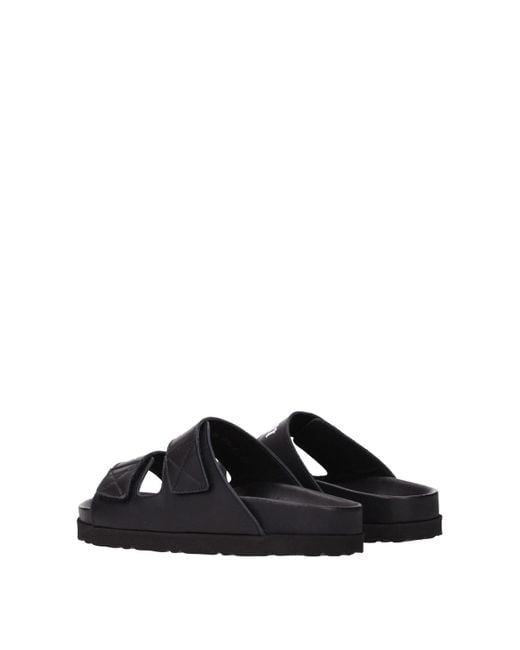 Palm Angels Black Leather Slipper