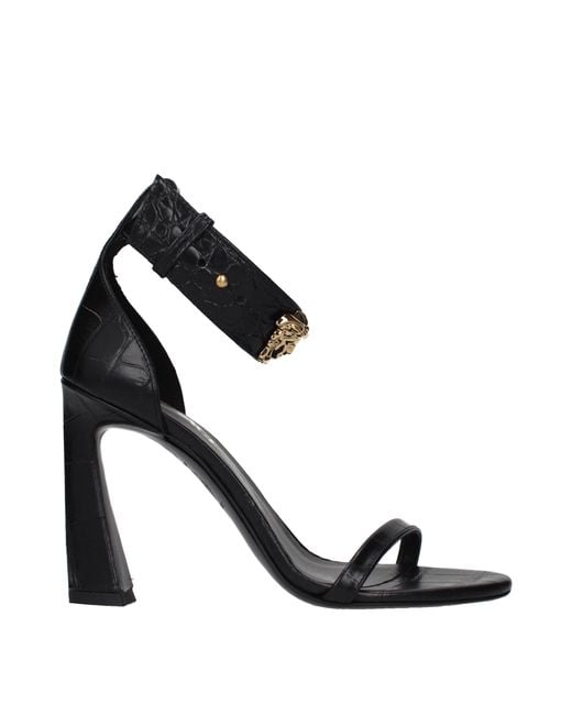 Versace Black Sandals Leather