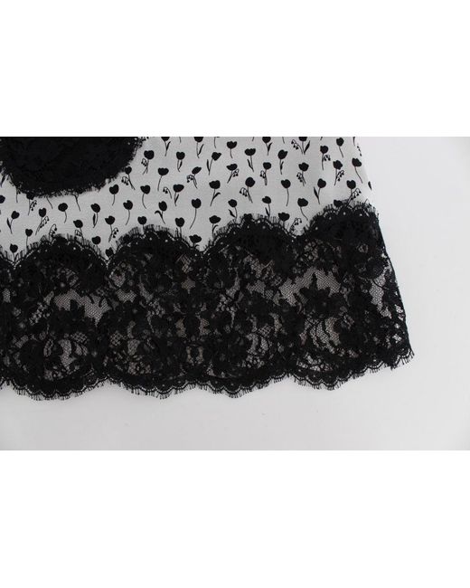 Dolce & Gabbana Black Silk Lace Babydoll Lingerie Top