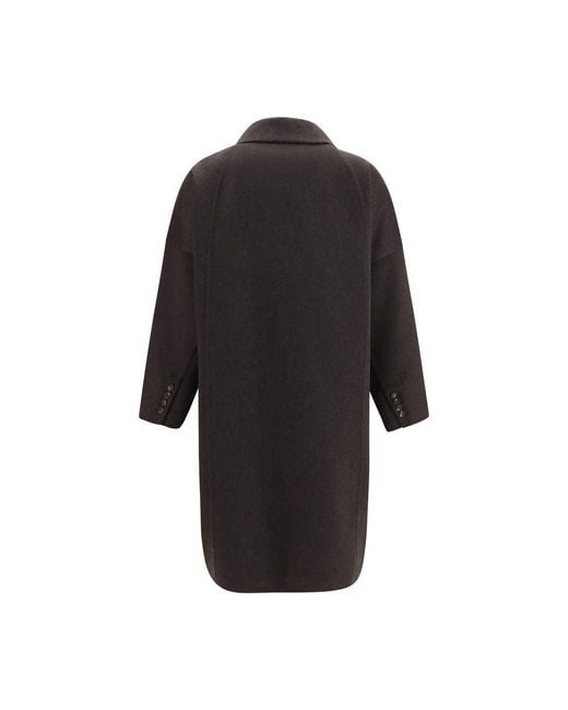 Brunello Cucinelli Black Brown Cashmere Coat