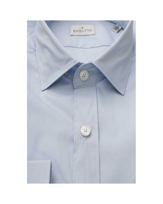 Bagutta Light Blue Cotton Men Shirt for men