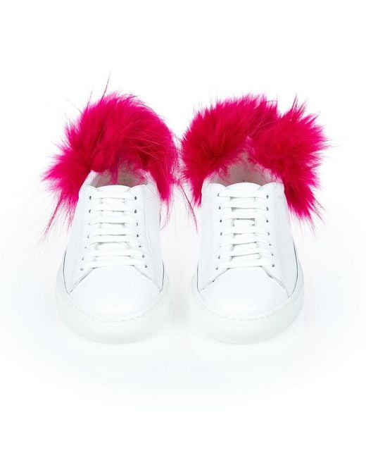 MR & MRS Pink White Lamb Leather Sneaker