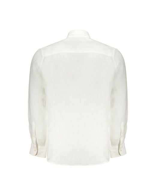 North Sails White Bianco Lino Mens Shirt for men
