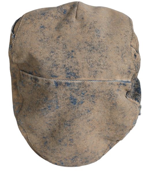 Dolce & Gabbana Black Brown Cotton Denim Newsboy Capello Cabbie Hat for men