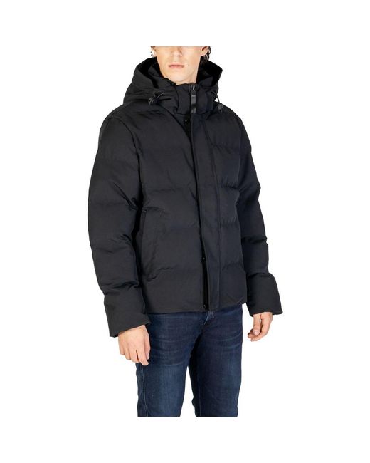 Replay Black Polyamide Coat for men