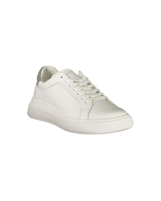 Calvin Klein White Polyurethane Men Sneaker for men