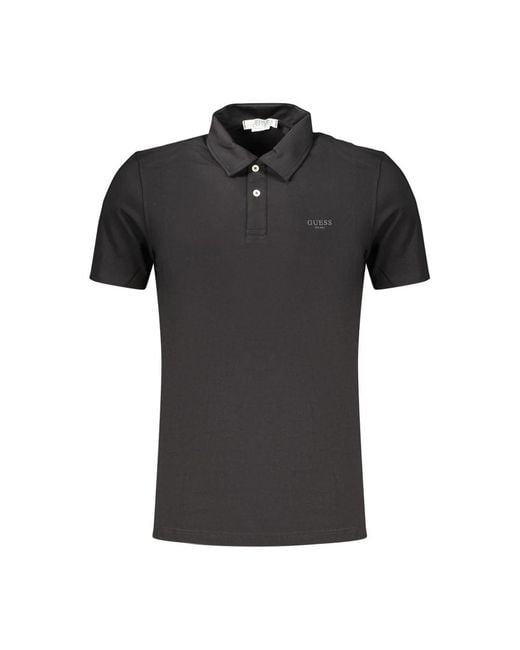 Guess Black Cotton Men's Polo for men