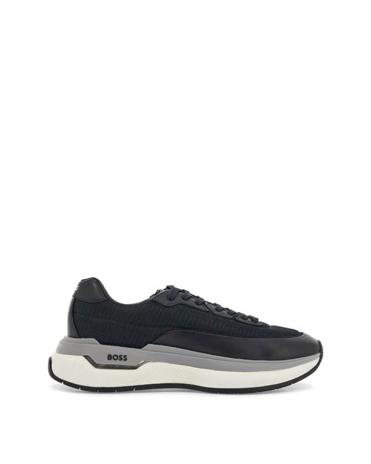 Etro Black Sneakers Void Runn Ltny Dark Mix Materials Rubber Sole for men