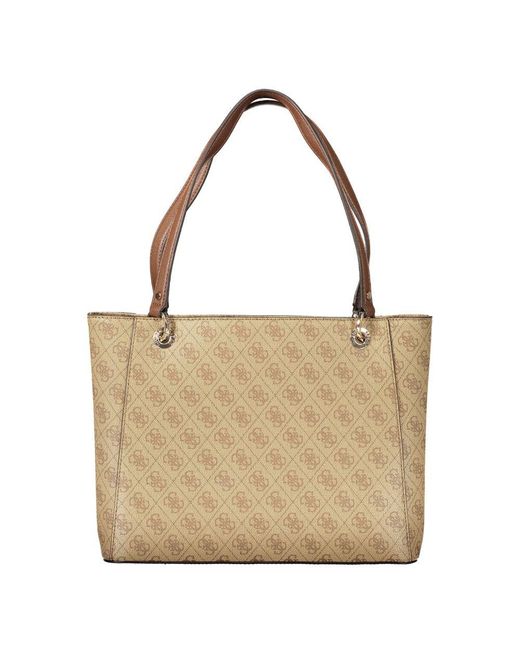 Guess Brown Beige Polyurethane Handbag