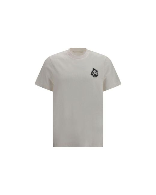Moncler Gray Beige Cotton T for men