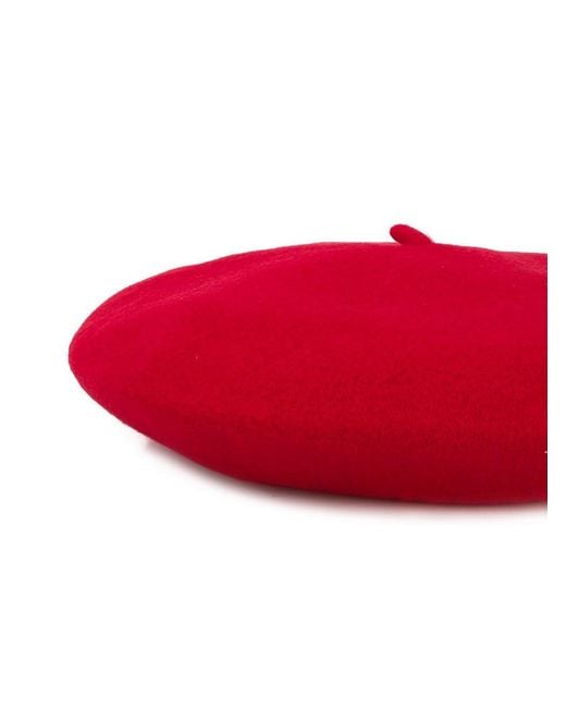 Celine Robert Red Knitted Beret Hat