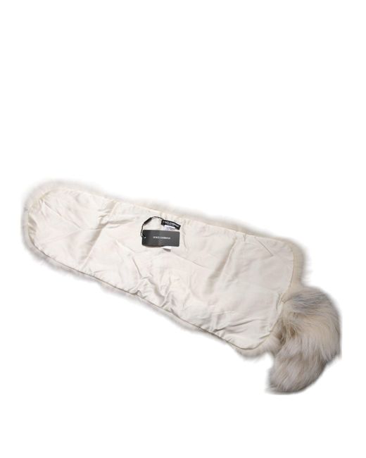 Dolce & Gabbana Natural Fox Fur Neck Wrap Warmer Winter Scarf