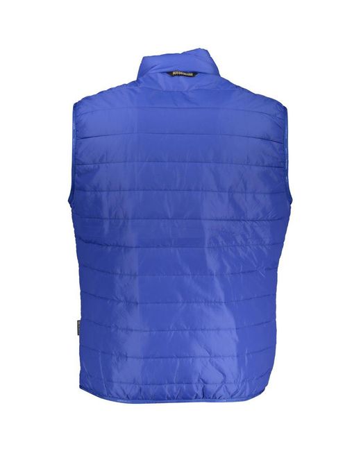 Napapijri Blue Sleek Sleeveless Contrast Detail Jacket for men