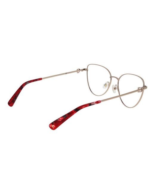 Longchamp Brown Pink Metal Glasses (frames)