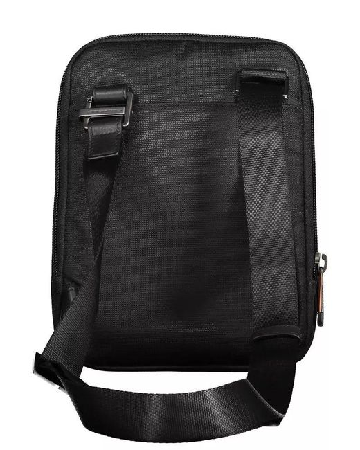 Piquadro Black Sleek Recycled Material Shoulder Bag for men