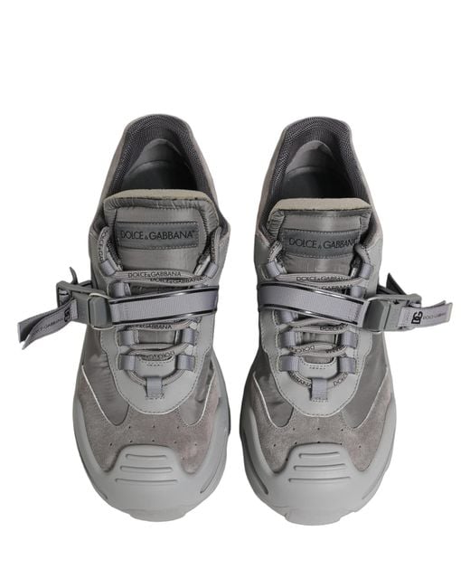 Dolce & Gabbana Gray Airmaster Panelled Low Top Men Sneakers Shoes for men
