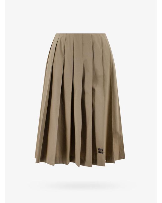 Miu Miu Natural Cotton Unlined Skirts