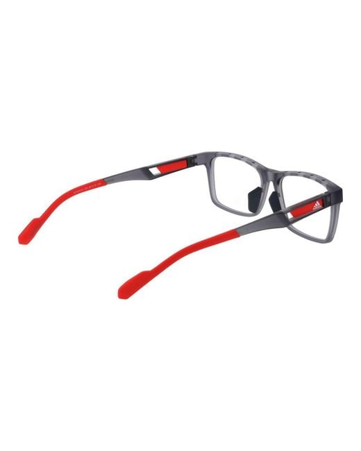 Adidas Red Gray Plastic Glasses (frames) for men