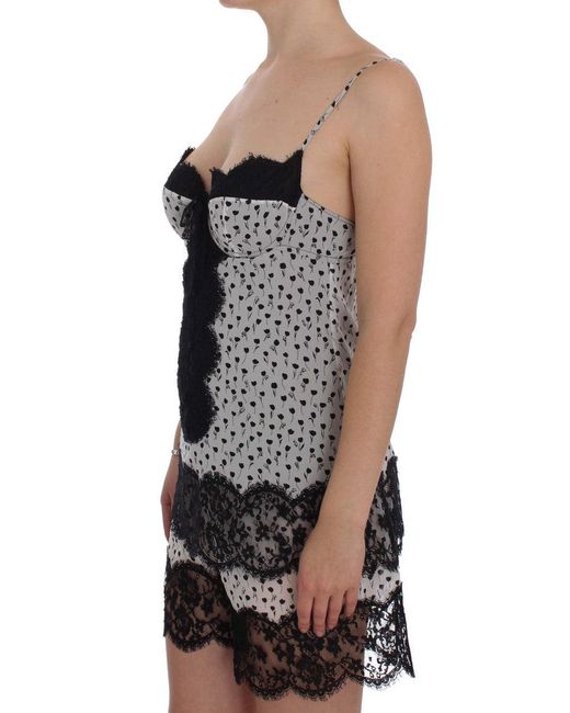 Dolce & Gabbana Black Silk Lace Babydoll Lingerie Top