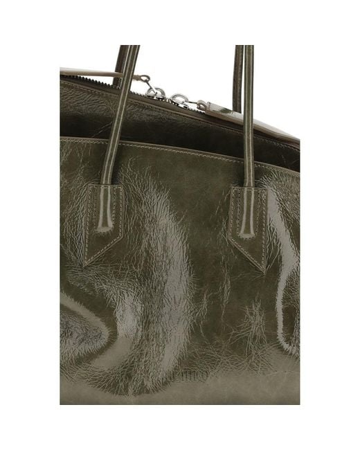 The Attico Green Bicolor Calf Leather Bos Taurus Shoulder Bag