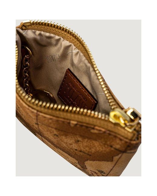 Alviero Martini 1A Classe Metallic Beige Leather Clutch Bag