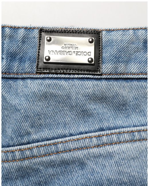 Dolce & Gabbana Blue Cotton Boot Cut Denim Trouser Jeans