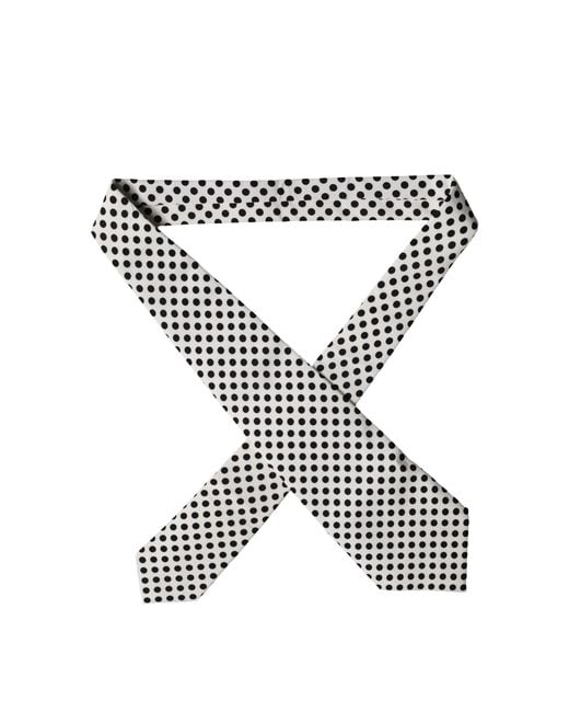 Dolce & Gabbana White Black Polka Dot Silk Adjustable Necktie Tie