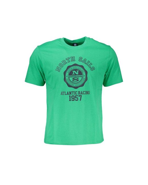 North Sails Green Cotton T-Shirt for men