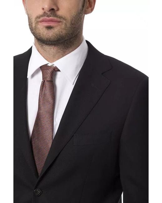 Billionaire Italian Couture Blue Black Wool Men's Blazer for men