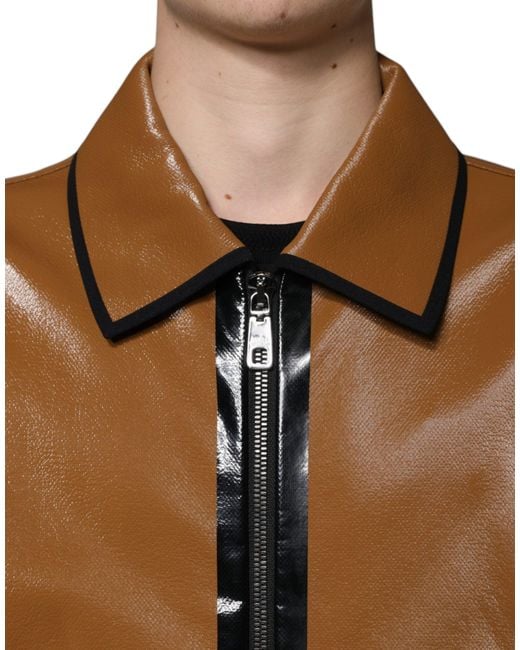 Dolce & Gabbana Brown Leather Jackets for men