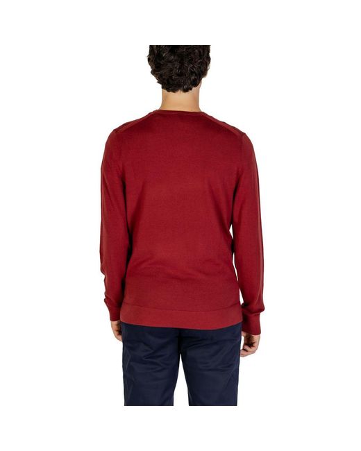Calvin Klein Red Bordeaux Recycled Wool Sweatshirt for men
