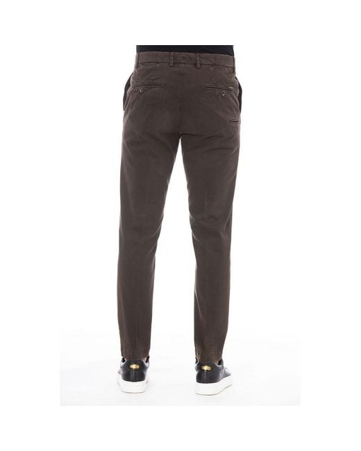 Peserico Black Brown Cotton Men Pants for men