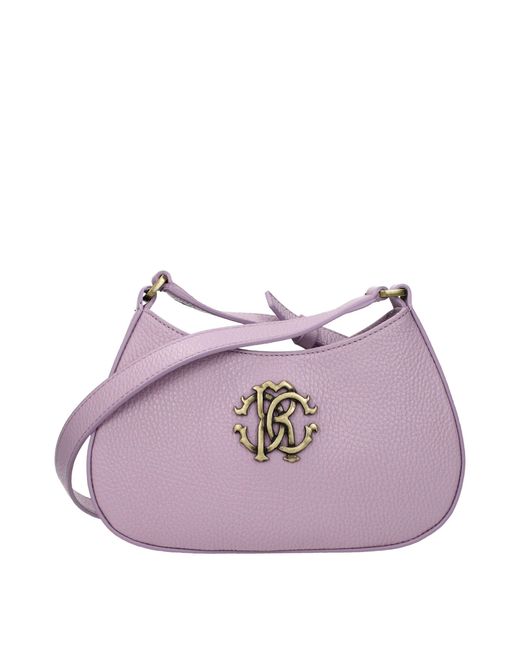 Roberto Cavalli Purple Roberto Cavaldi Shoulder Bags/Lilac Leather