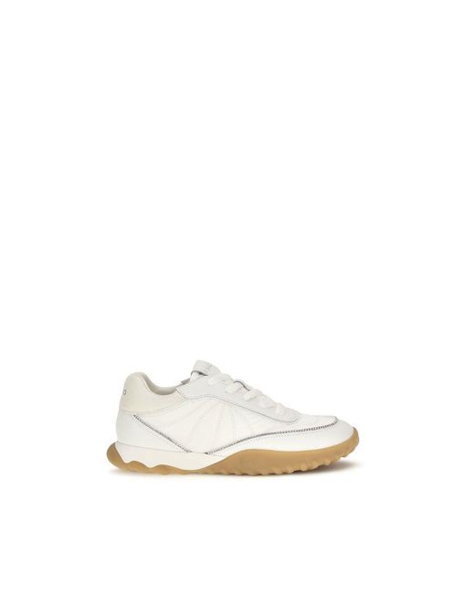 Pinko White Fabric Low Top Sneakers