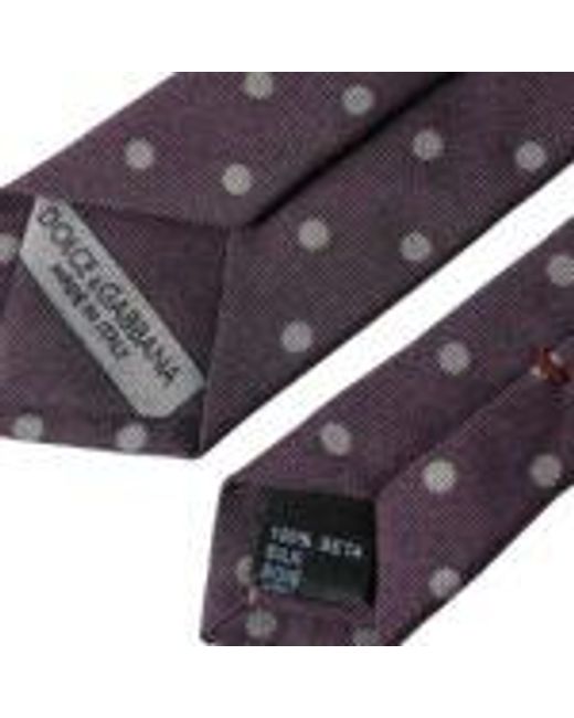 Dolce & Gabbana Purple Polka Dot Tie Classic Style for men