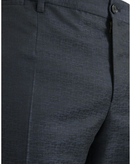 Dolce & Gabbana Blue Wool Skinny Dress Pants for men