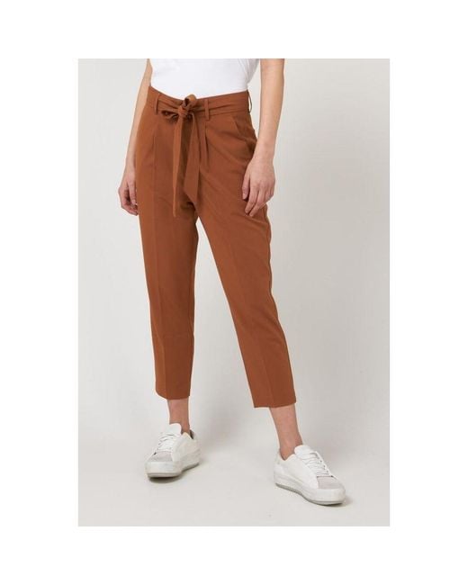 Gas Brown Polyester Casual Pants