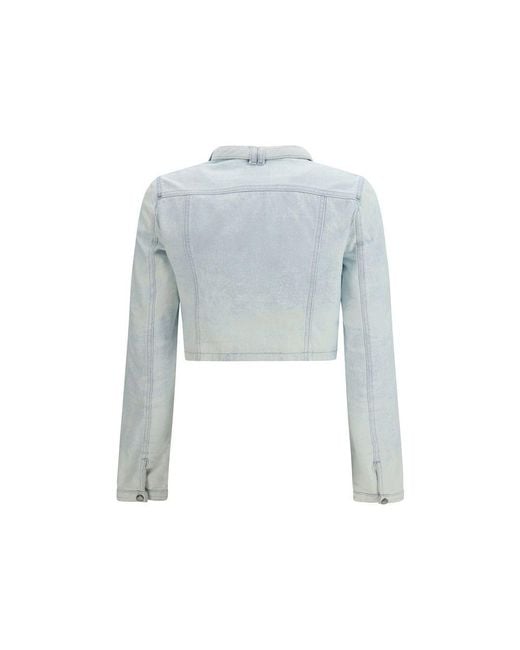 DIESEL Blue Cotton Biker Jacket