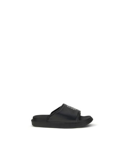 Y-3 Black Calf Leather Bos Taurus Flat Sandals - Eu44/us11 for men