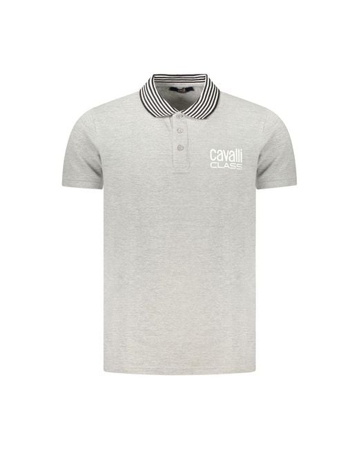Roberto Cavalli Gray Cotton Polo for men