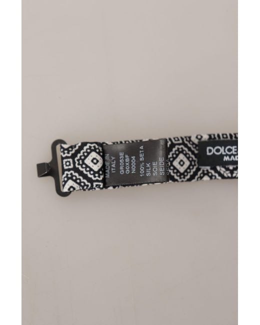 Dolce & Gabbana Black 100% Silk Adjustable Neck Papillon Tie for men