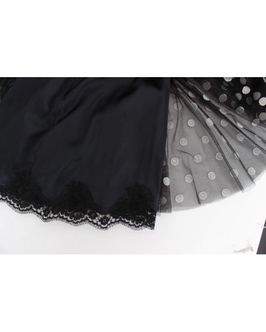 Dolce & Gabbana Black Polka Dotted Ruffled Dress