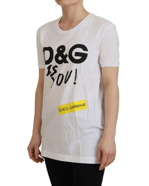 Dolce & Gabbana White Printed Cotton T-shirt