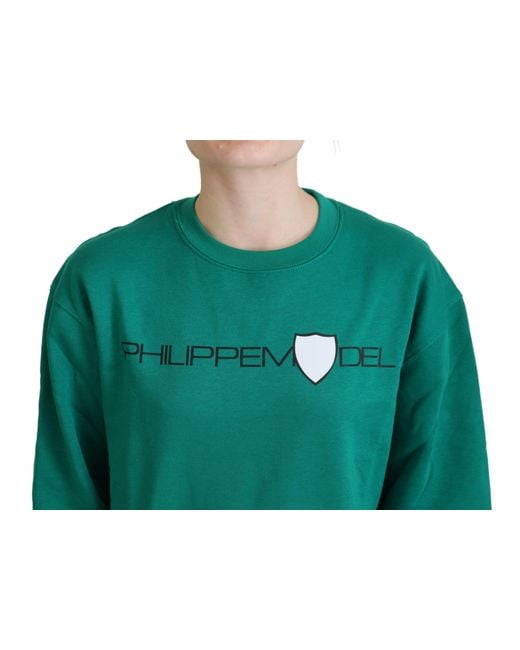 Philippe Model Green Printed Long Sleeves Pullover Sweater