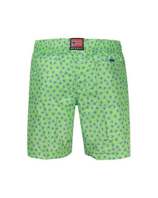 Norway 1963 Green Polyester Men's Swim Shorts for men
