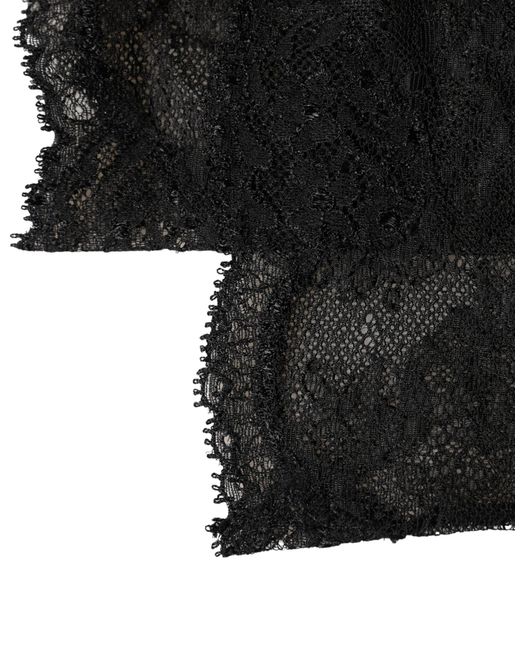 Dolce & Gabbana Black Floral Lace Nylon Stretch Knee High Socks
