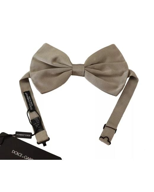 Dolce & Gabbana Black Silk Adjustable Neck Bow Tie for men