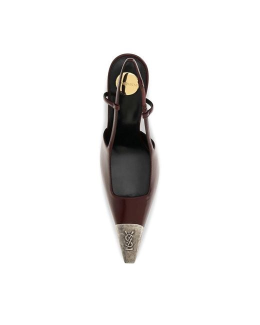 Saint Laurent Brown Bordeaux Calf Leather Bos Taurus High Heel Pumps